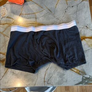 Abercrombie & Fitch Men's Black Boxer Briefs with White Waistband